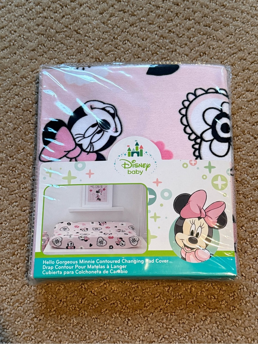 New. Disney baby Minnie Mouse changing pad cover.
